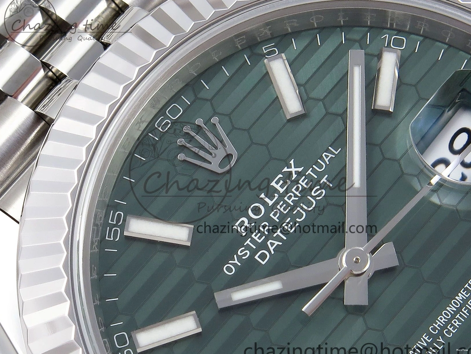 MiroTime 0120 DateJust 41 126334 904L SS VSF 1:1 Best Edition Green Textured Dial on Jubilee Bracelet VS FashionForward 1324